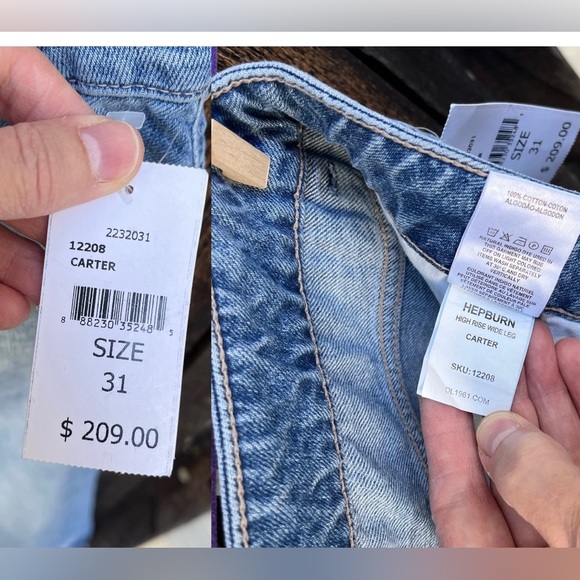 DL1961 Hepburn High Rise Wide Leg Carter Jeans NWT Sz 31 - Picture 3 of 16